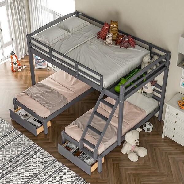 Full over double hotsell twin bunk bed